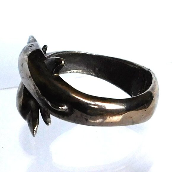 Dolphin Jewelry Lot Far Fetched 925 Earrings Silver Plated Clamper Bracelet - Picture 6 of 8